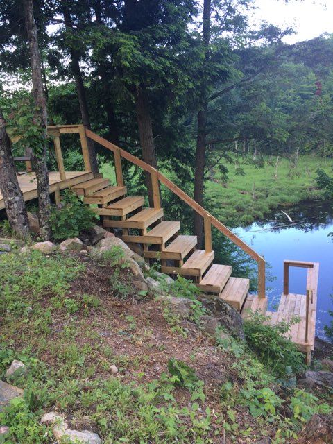 Réalisation DRAINSPEC construction descente d'escalier au lac